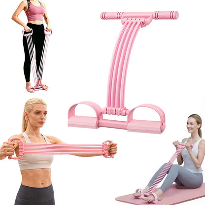 8-Strand Multi-Functional Pedal Resistance Band Trainer – Portable Foot Pedal Fitness Equipment Home Gym Full Body Workout Machine, Exercise Sit-Ups, Yoga, Abdominal Training,Summervibes