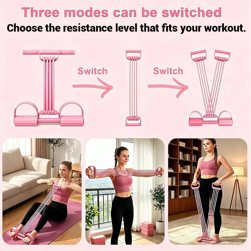8-Strand Multi-Functional Pedal Resistance Band Trainer – Portable Foot Pedal Fitness Equipment Home Gym Full Body Workout Machine, Exercise Sit-Ups, Yoga, Abdominal Training,Summervibes