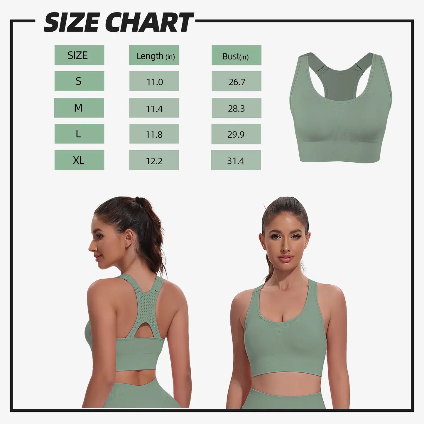 CHRLEISURE 3PCS Seamless Bra High Support for Workout Padded Racerback Sport Adjustable Sports Bras for Women Seamless Bra