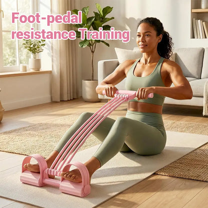 8-Strand Multi-Functional Pedal Resistance Band Trainer – Portable Foot Pedal Fitness Equipment Home Gym Full Body Workout Machine, Exercise Sit-Ups, Yoga, Abdominal Training,Summervibes
