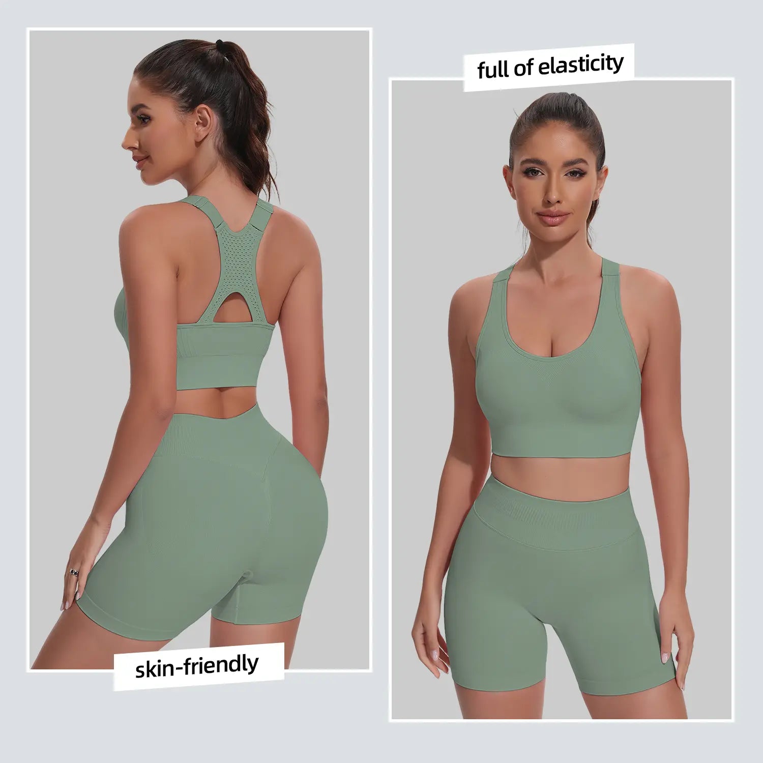 CHRLEISURE 3PCS Seamless Bra High Support for Workout Padded Racerback Sport Adjustable Sports Bras for Women Seamless Bra