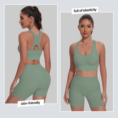 CHRLEISURE 3PCS Seamless Bra High Support for Workout Padded Racerback Sport Adjustable Sports Bras for Women Seamless Bra